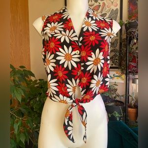 18th Street retro style floral crop top blouse - Size Medium